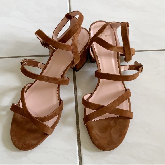 J. Crew Shoes New Jcrew Dark Tan Ankle Strap Sandals Beautifully